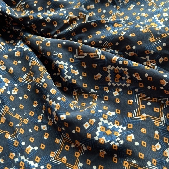 LULAROE Teal w/ Geometric Pattern LINDSAY Open Front Kimono Jacket Sz Large - Picture 2 of 2